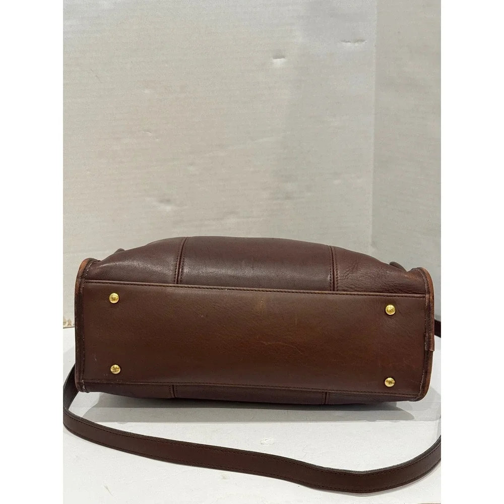 Vintage Coach Large Shopper Laptop Bag Mahogany Brown Leather 9995 USA Top Zip